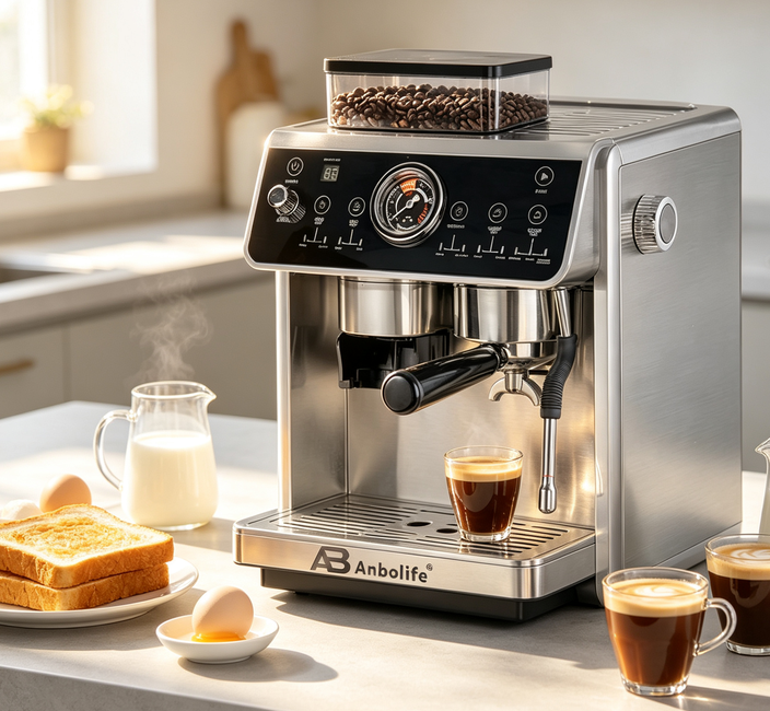 2800W Double Boiler Espresso Machine 20 Bar PID Dual Pump 58mm Grinder 30 Grind Settings Semi Automatic OEM